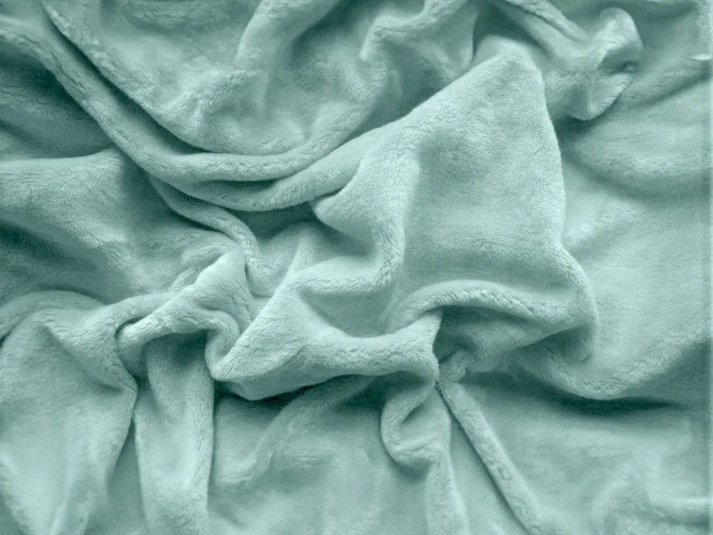 PrzytulneMieszkanie.pl Prześcieradło z mikropluszu SOFT 90x200 cm w kolorze miętowym