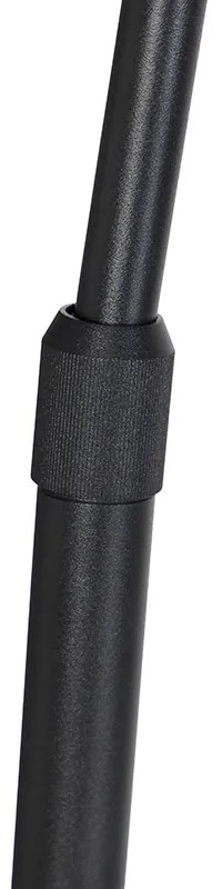 Luk Nowoczesna lampa stojąca łukowa czarna z podwójnym abażurem czarnym ze złotem - XXL Nowoczesny Oswietlenie wewnetrzne