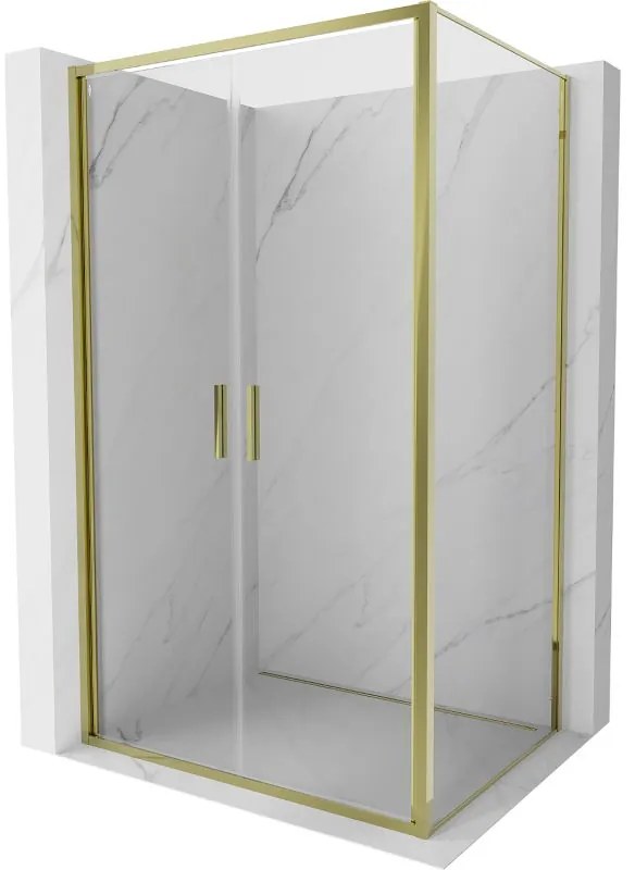 Mexen Exo kabina prysznicowa uchylna 120 x 110 cm, transparent, złota - 814-120-110-50-00