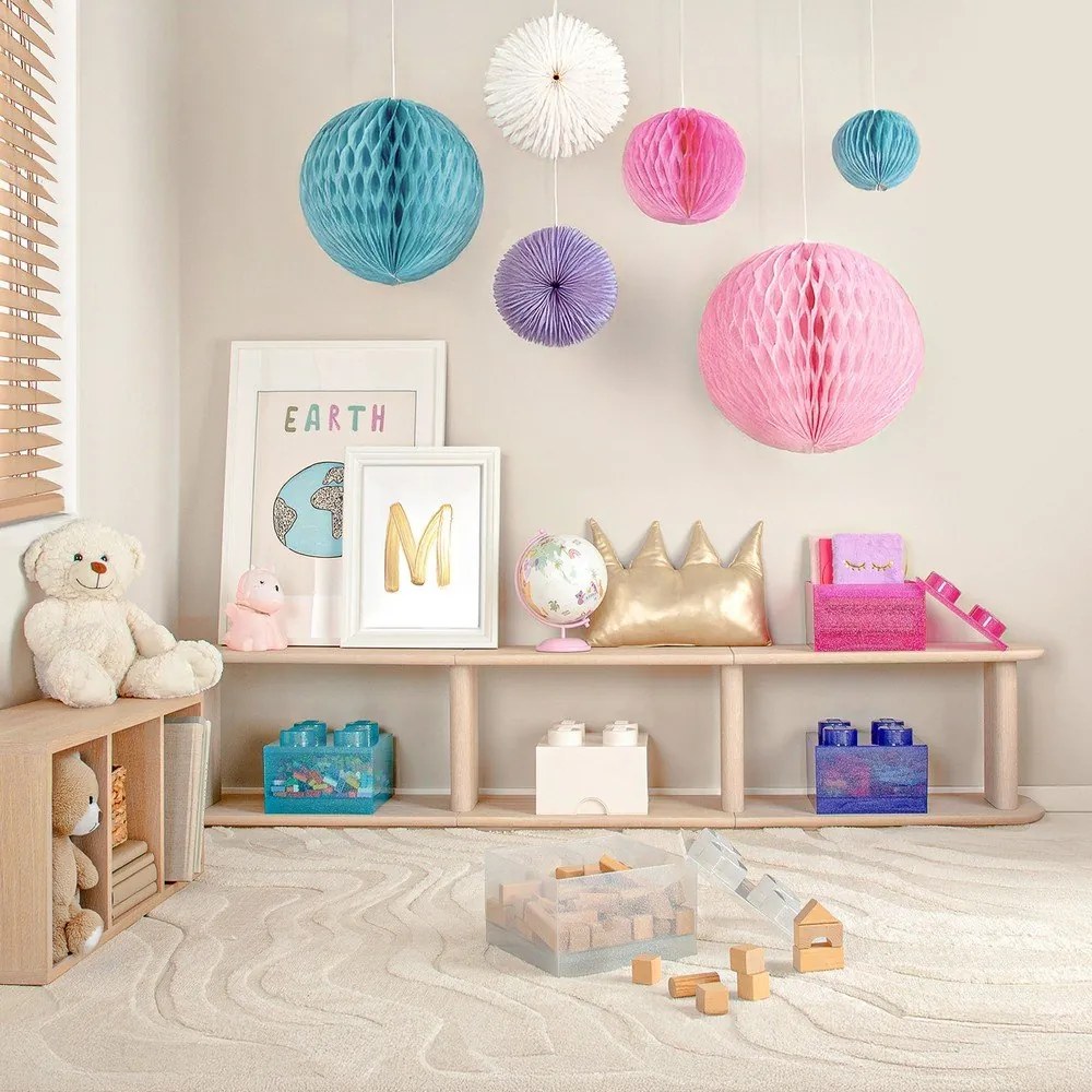 Jasnoniebieski plastikowy pojemnik dziecięcy 25x25x18 cm – LEGO®