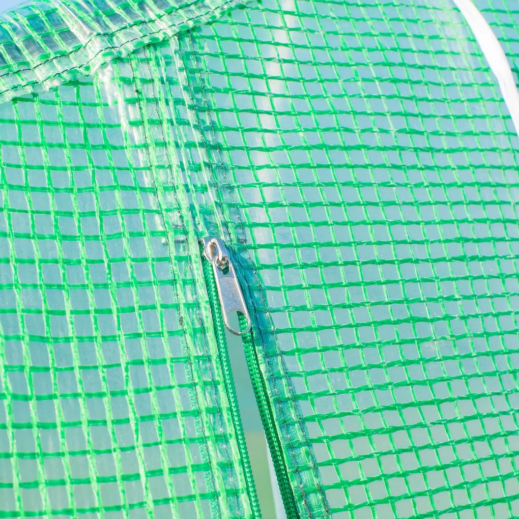 Outsunny Szklarnia Ogrodowa Tunel 6x3x2m Foliowa Ochrona Roślin Zielona | Aosom PL