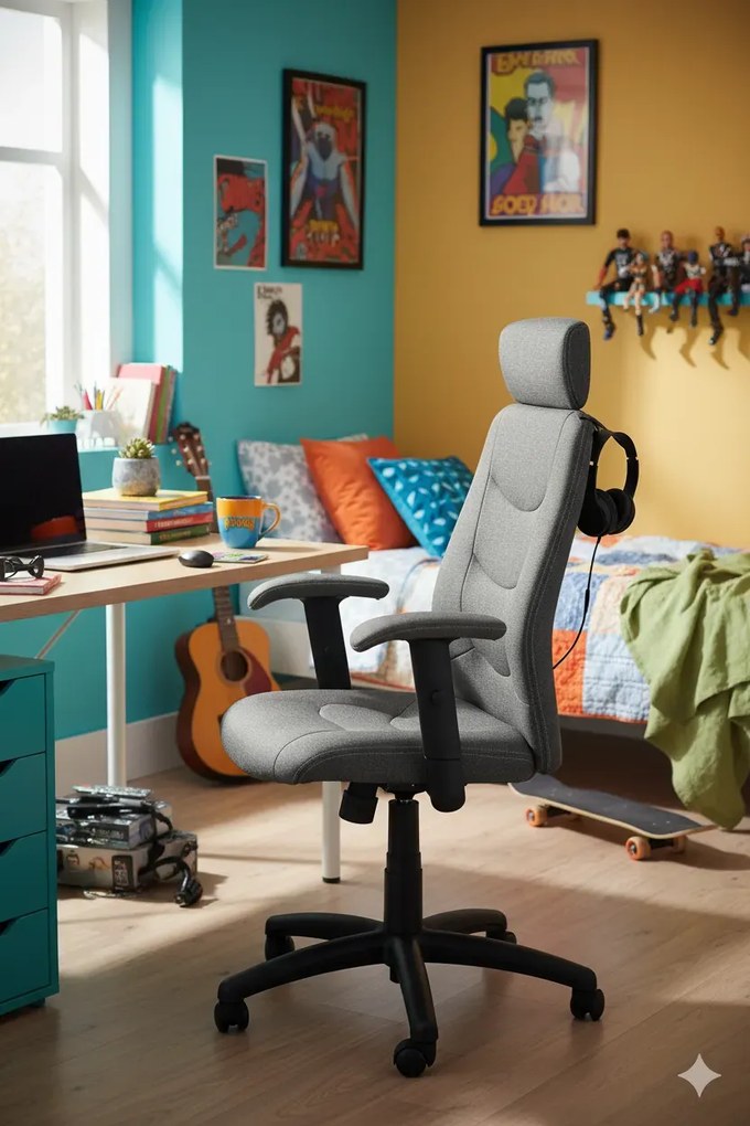 Ciemnoszary fotel obrotowy P8-P28