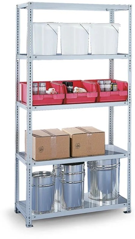 Skręcany półkowy regał FIX, 230 kg, 3000 x 1000 x 500 mm, podstawowy