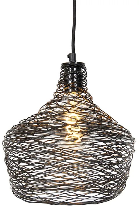 Lampa wisząca czarna, złota i miedziana, okrągła, 3-światłowa - SarellaDesignerski Oswietlenie wewnetrzne