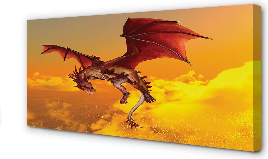 Obraz na płótnie Smok na Niebie z Chmurami
