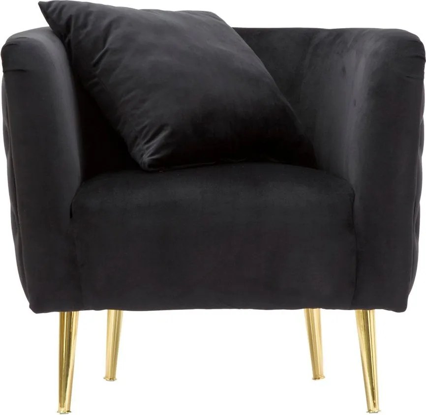 Czarny aksamitny fotel Bucarest – Mauro Ferretti
