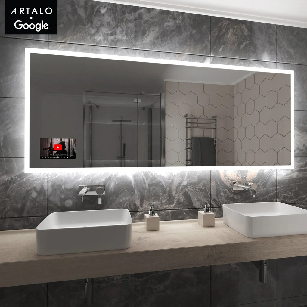 SMART LED lustro do łazienki z oświetleniem M1 + SmartScreen with Google TV