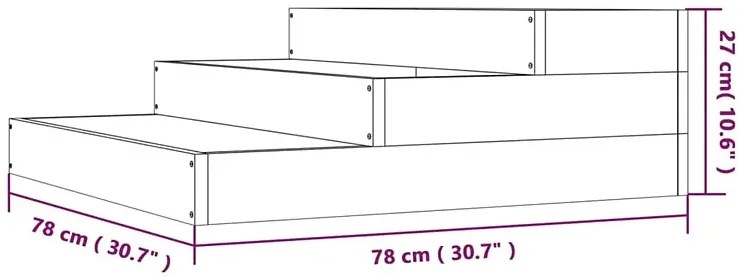 Schodkowa duża donica sosnowa M5-C44