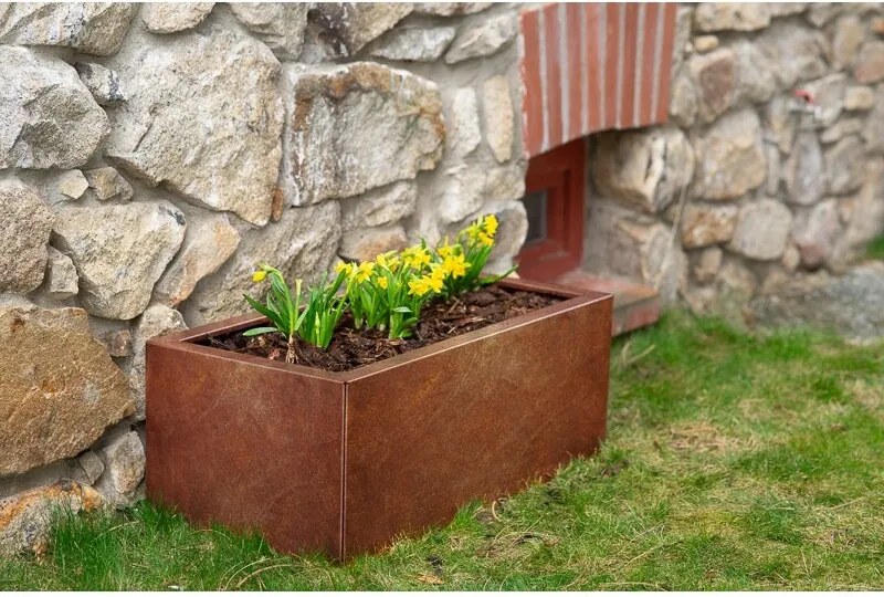 Line Donica ogrodowa 40 x 90 x 30 cm, corten CORGARDEN 1005