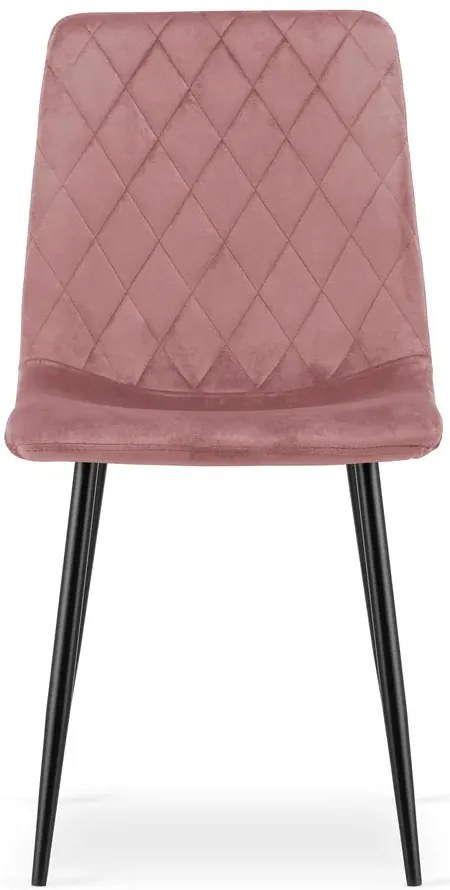Komplet różowych krzeseł z czarnymi nogami M2-B09