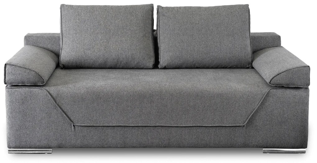 Sofa Rozkładana z Funkcją Spania RENO Dwuosobowa Szara Nowoczesna do Salonu
