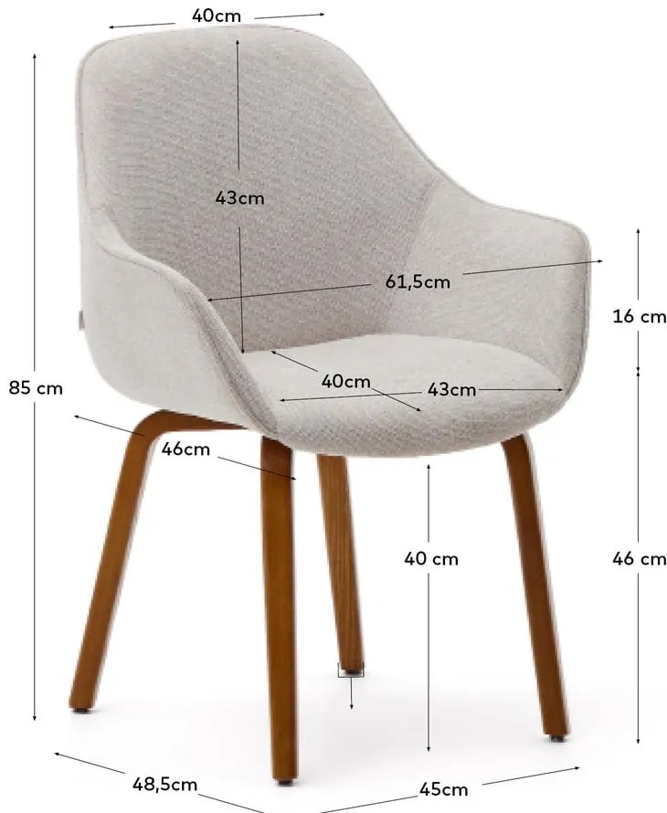Beżowy tapicerowany fotel jadalniany Aleli – Kave Home