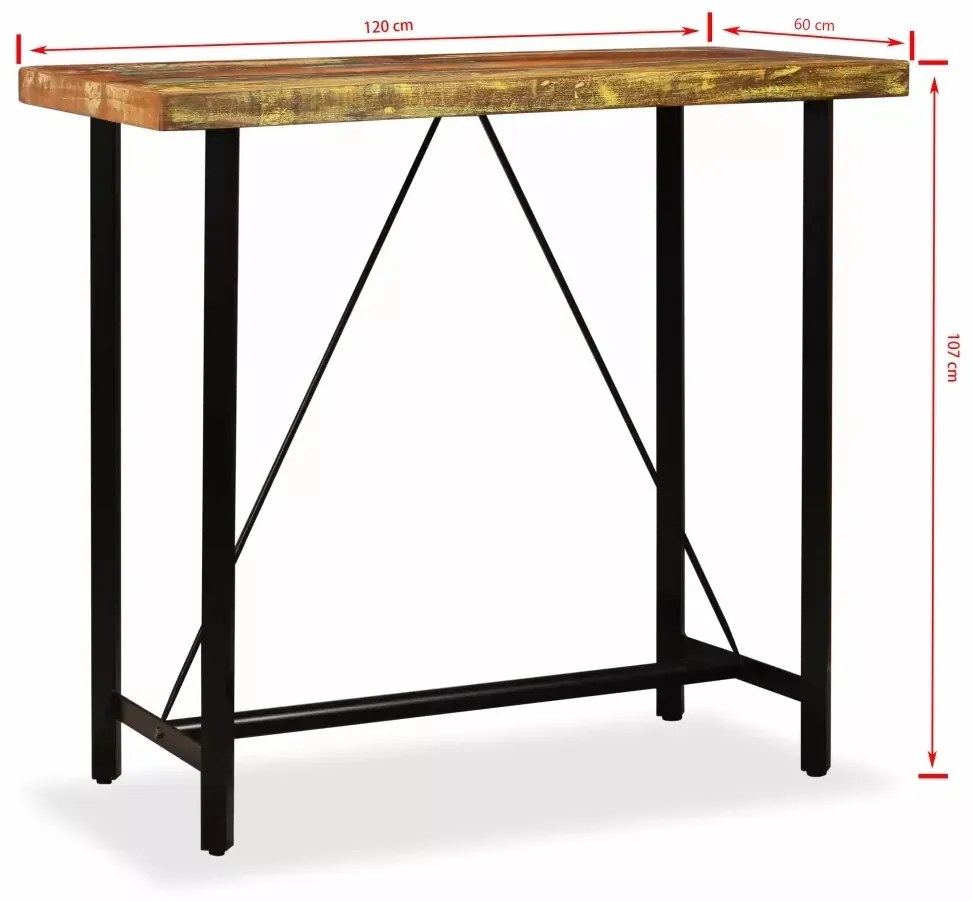 Wielokolorowy stolik z drewna odzyskanego P4-P61