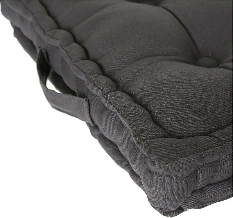 Poduszka podłogowa Karlos z bawełny w kolorze antracytowym 40 x 40 cm