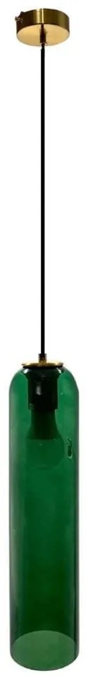 Zielona lampa wisząca szklana – Amgis Bottled Green 40cm