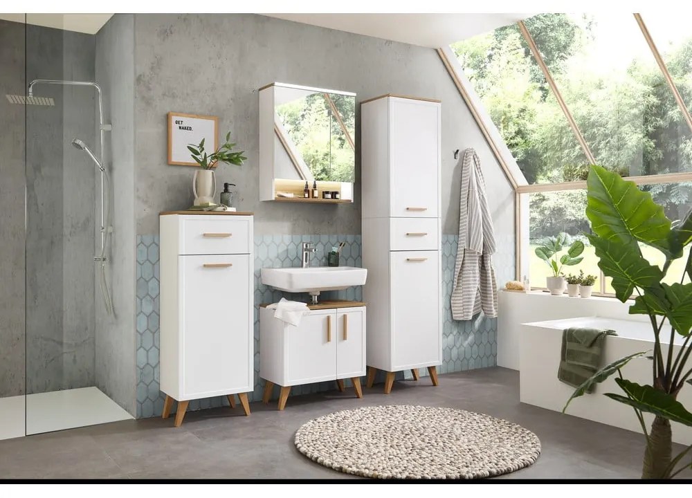 Biała szafka łazienkowa 184x45 cm Quickset 383 – Pelipal