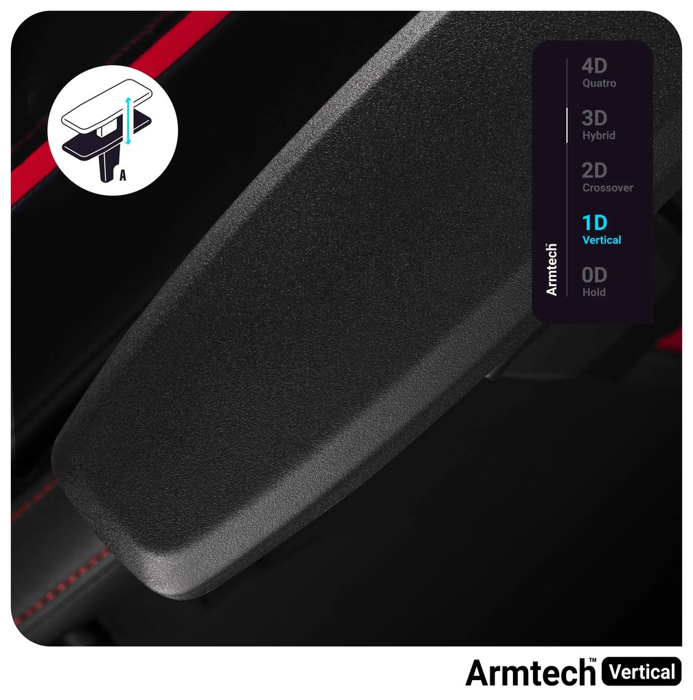 Fotel gamingowy Diablo X-One 2.0 Normal Size, czarno-czerwony