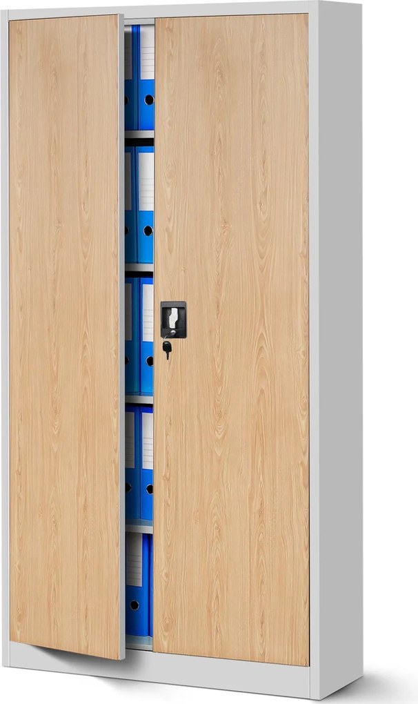 Szafa biurowa Eco Design Jan H 90x40x195 cm biały/dąb sonoma