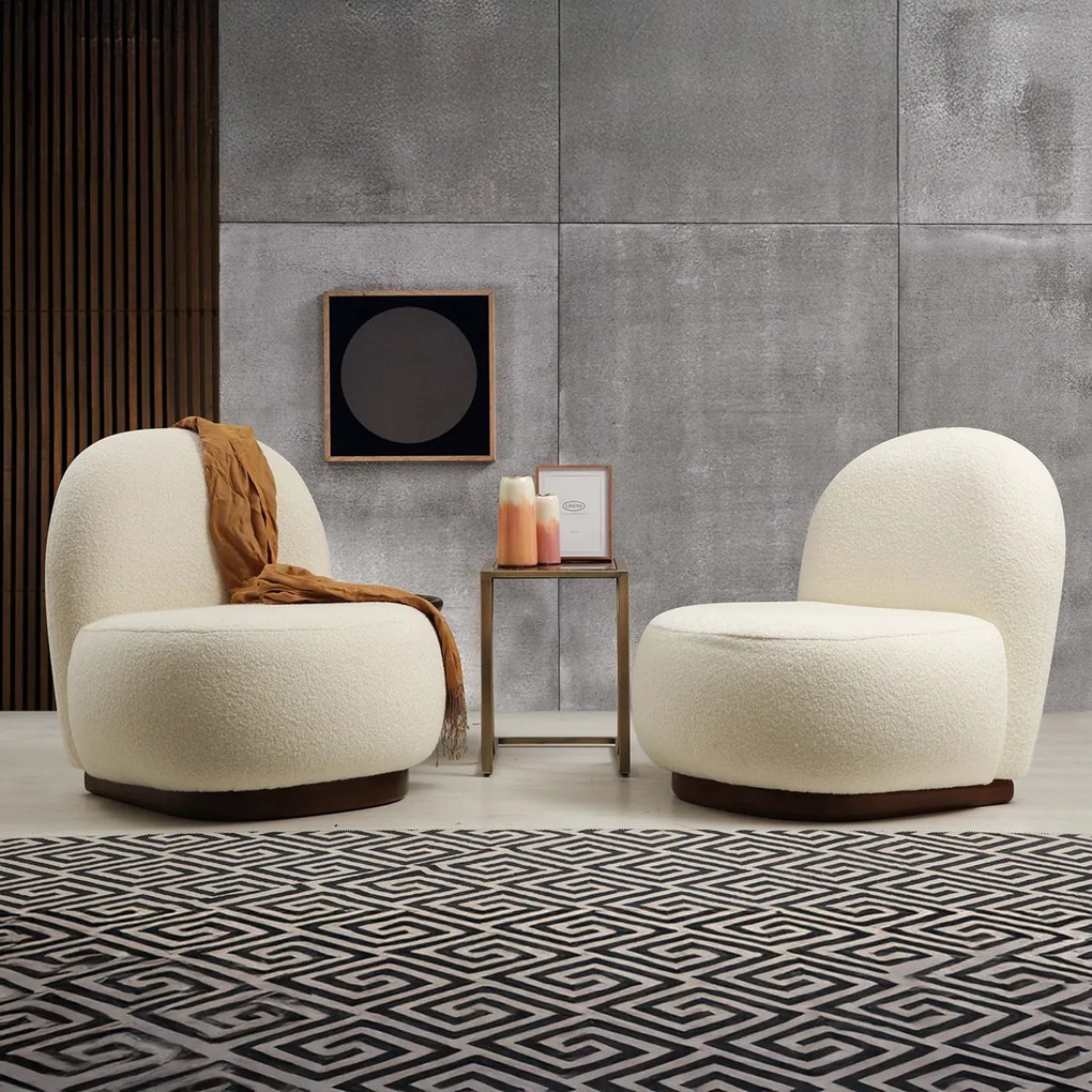 Fotel Tina Bouclet White