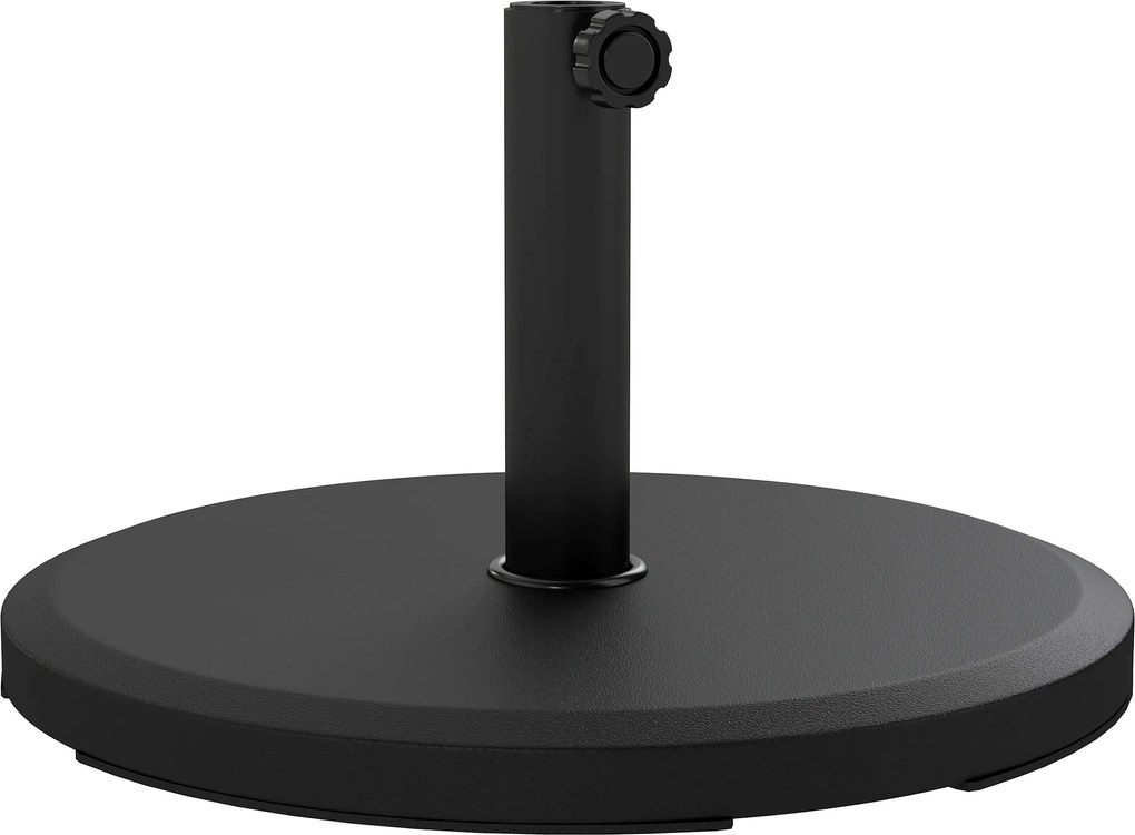Outsunny Stojak pod parasol cementowy 13kg, okrągły, dla masztów o średnicy 34mm/38mm/48mm, czarny | Aosom PL