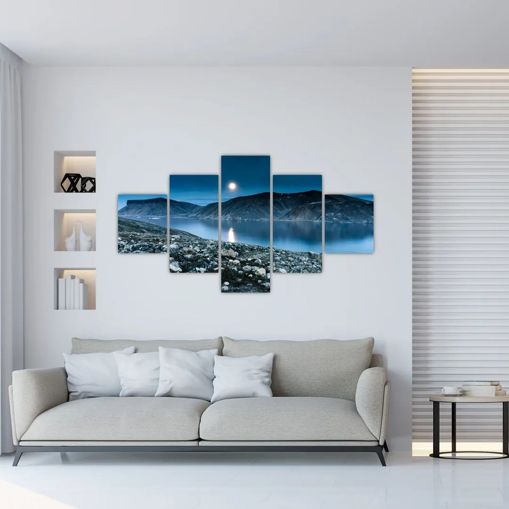 Obraz nocnego krajobrazu, Islandia (125x70 cm)