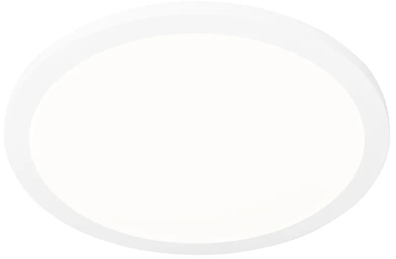 Lampa sufitowa biała 40cm okrągła w tym LED 3-stopniowy ściemniacz IP44 - Steve Nowoczesny Oswietlenie wewnetrzne