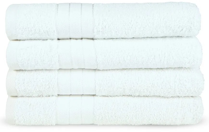 Białe bawełniane ręczniki frotte zestaw 4 szt. 50x100 cm – Good Morning