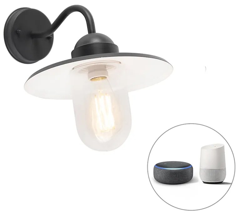 Inteligentna rustykalna lampa ścienna antracytowa IP44 w tym wifi E27 - Kansas Rustykalny / Vintage Oswietlenie wewnetrzne