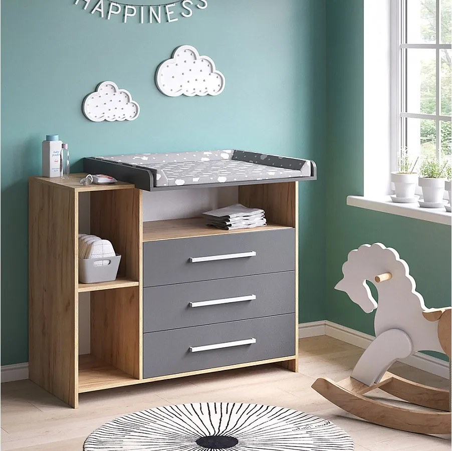 Przewijak dla dziecka antracyt/sonoma 113x53x100 oskar