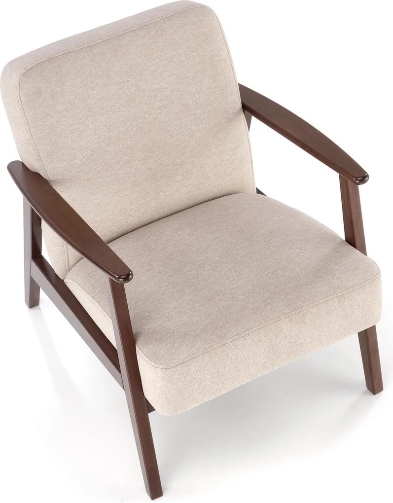 Fotel do salonu z drewnianymi podłokietnikami Milano 1S Halmar