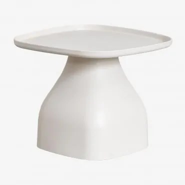 Kwadratowy Stolik Pomocniczy 50x50 Cm Z Polipropylenu Jubarri Lodowata Biel & ↑38 Cm - Sklum