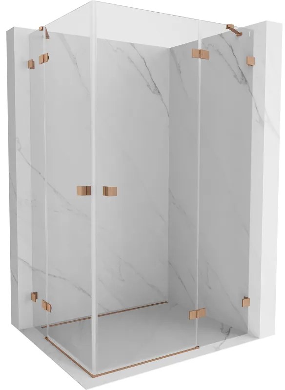 Mexen Lunar Duo kabina prysznicowa uchylna prawa 120 x 90 cm, transparent, miedź szczotkowana - 834-120P-090L-65-00