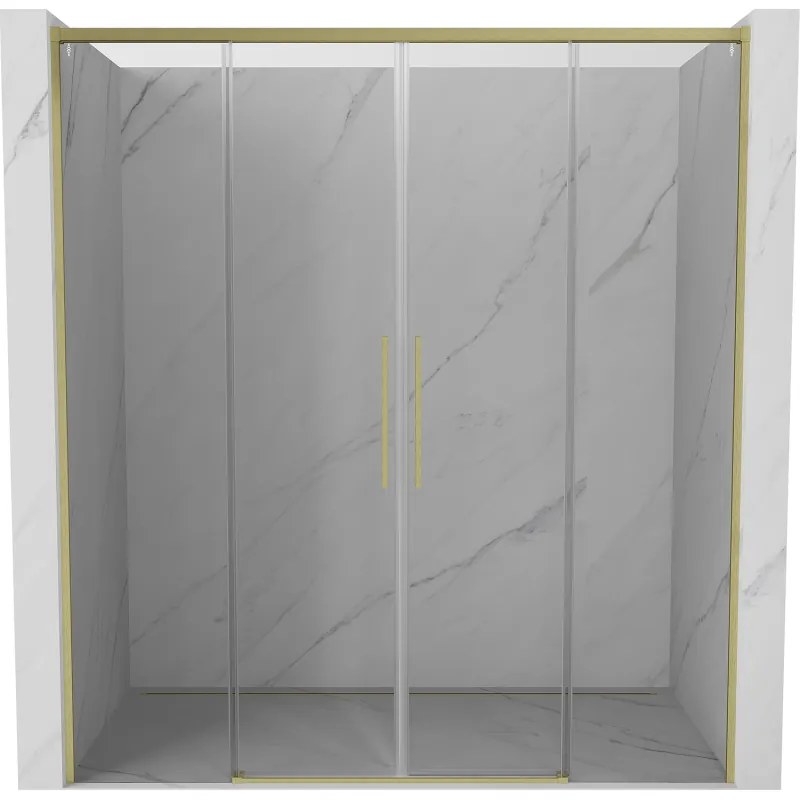 Mexen Rox drzwi prysznicowe rozsuwane 170 cm, transparent, złote szczotkowane - 8C2-170-002-55-00