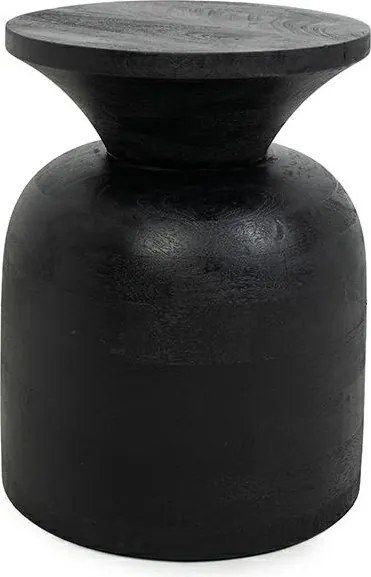 Designerski stolik pomocniczy Bisato 35 w kolorze czarnym, drewno mango