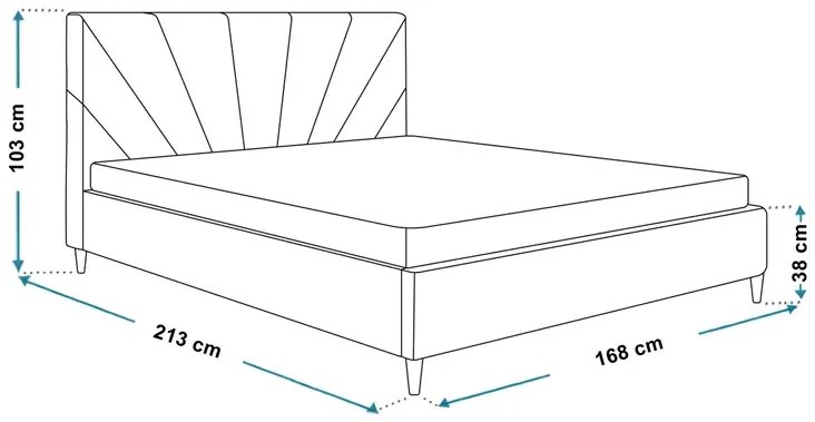 Tapicerowane łóżko małżeńskie 160x200 Marina - 36 kolorów