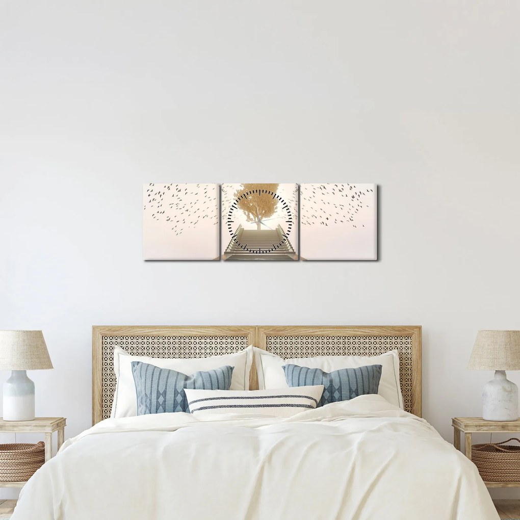 Obraz - Most do nieznanego (z zegarem) (90x30 cm)