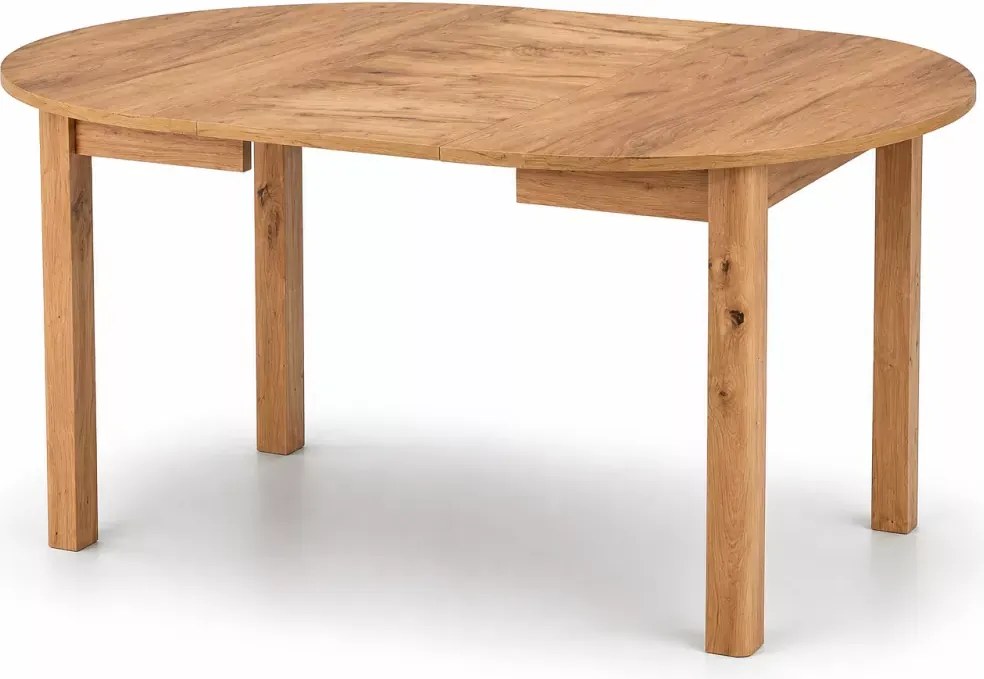 Stół okrągły rozkładany Zomme 102–142 cm MDF laminowany loft industrialny do jadalni i kuchni