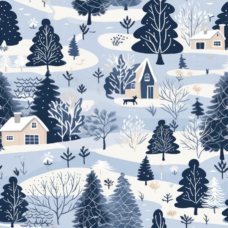 Flanelowa poszewka na poduszkę SNOWY VALLEY 50x70 cm, niebieska