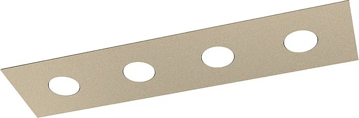 Prostokątna lampa sufitowa Toplight Area z 4 źródłami światła i oprawką GX53, struktura w kolorze piaskowym, nowoczesny design 80x20x3 cm