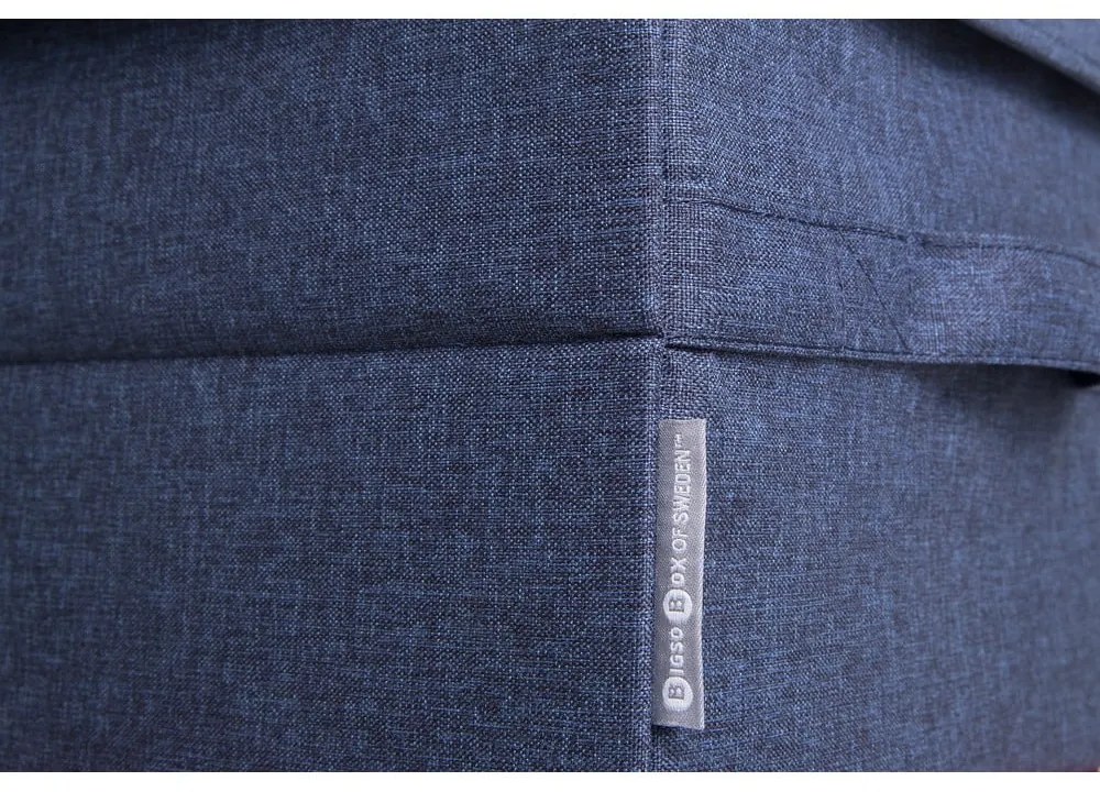 Niebieski tekstylny pojemnik z pokrywką 40x30x22 cm Soft Storage – Bigso