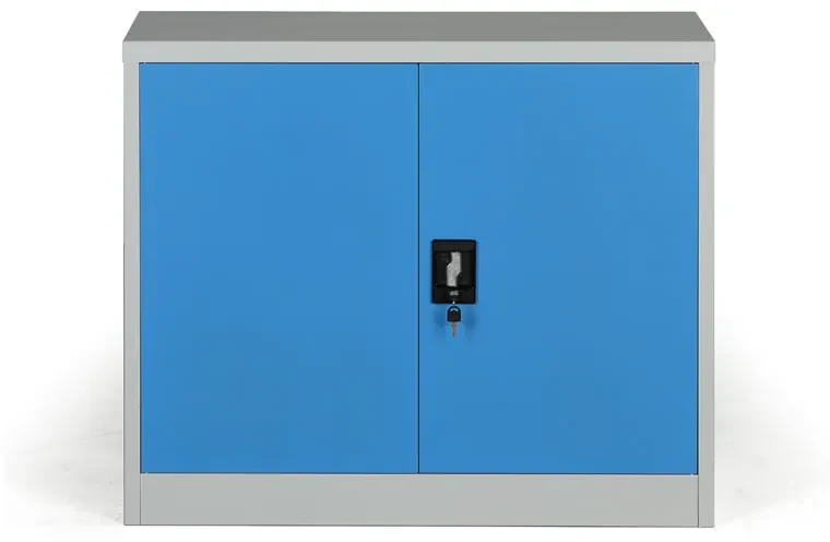 Metalowa szafa, demontowana, 1 półka, 950 x 800 x 400 mm, niebieski