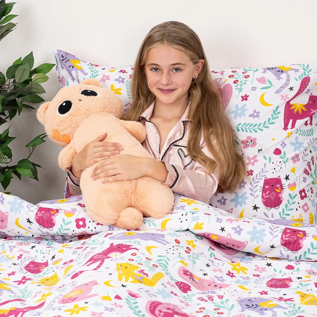 4Home Dziecięca pościel bawełniana Playful Paws, 140 x 200 cm, 70 x 90 cm