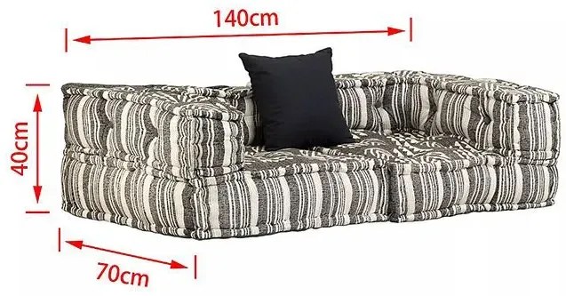 Dwuosobowa sofa modułowa w paski - Demri D1