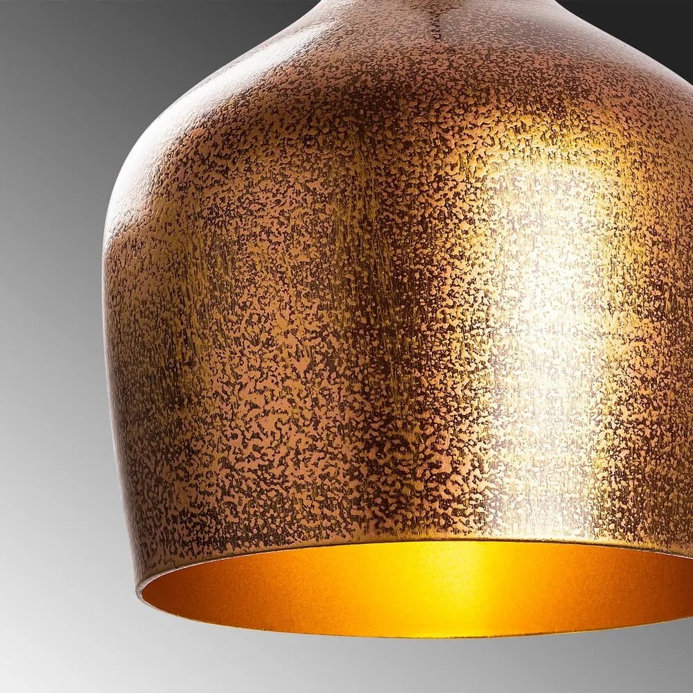 Lampa wisząca w kolorze miedzi z metalowym kloszem ø 20 cm Murek – Opviq lights