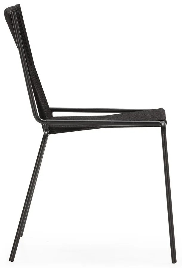 Czarne metalowe krzesła zestaw sztaplowane 2 szt. Emily – Marckeric