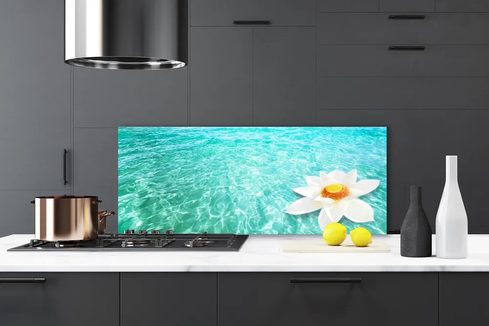 Panel Szklany Kwiat Lotosu na Wodzie