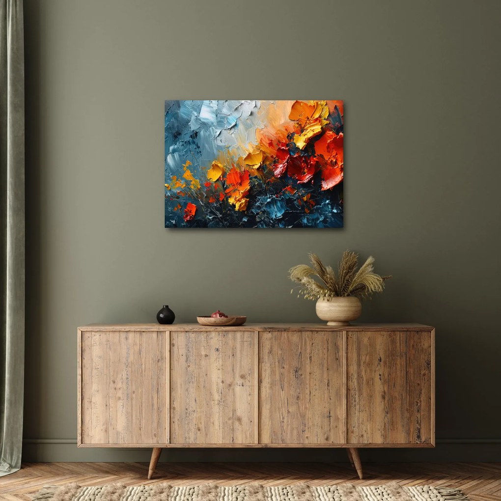 Obraz - Abstrakcyjny obraz kwiatów III. (70x50 cm)