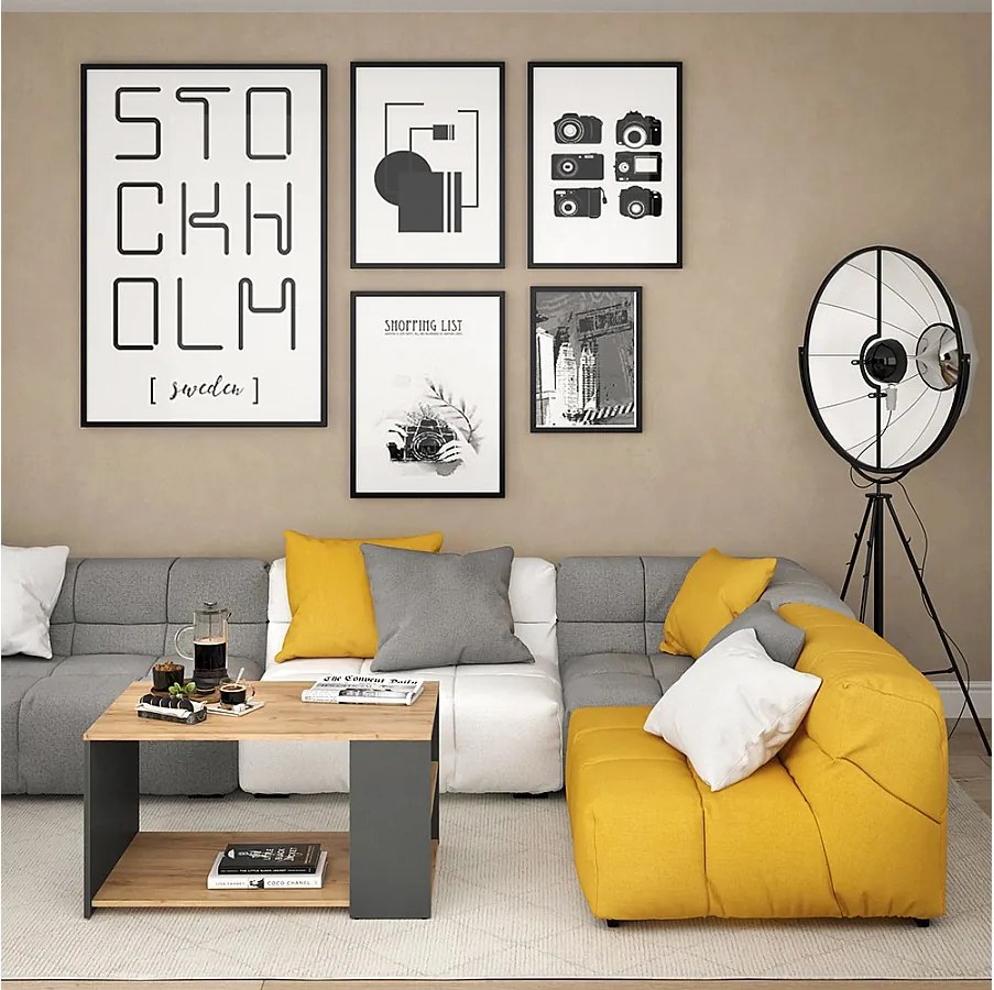 Stolik kawowy antracyt 90x59x48.1 dario