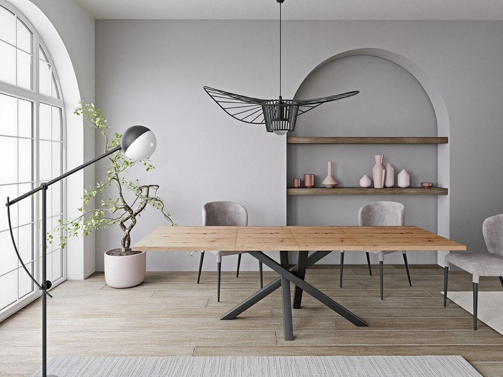 Stół rozkładany ALMERIA Dąb artisan do Salonu Jadalni 160-260 x 90 x 75 cm, Prostokątny