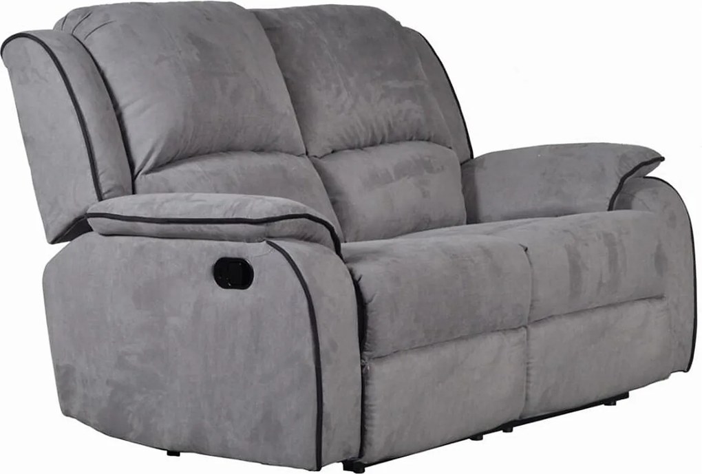 Kanapa 2-osobowa z funkcją relax z mikrofibry HERNANI - Szary